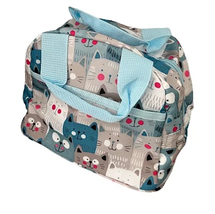 Bolsa  lancheira Térmica  Gatos floquinho azul